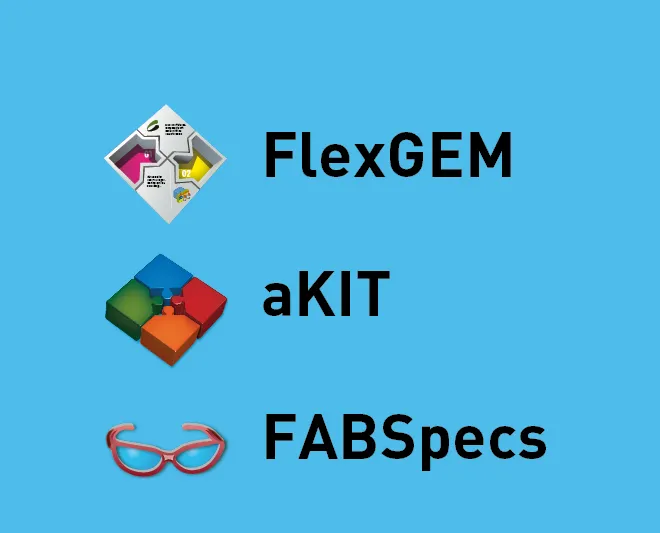 Die FABMation-Produkte FlexGEM, aKIT und FABSpecs
